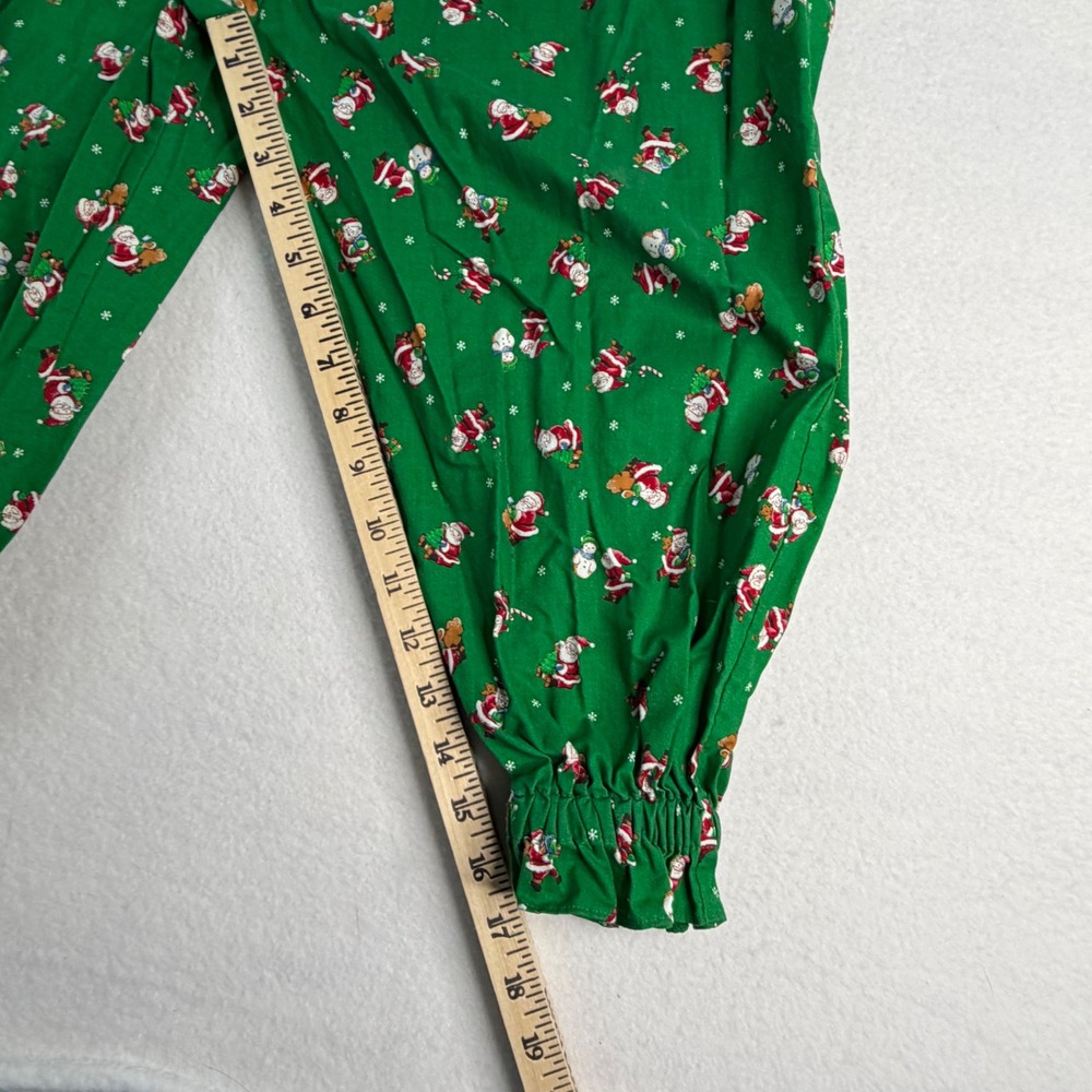 Vintage Style Kids Christmas Lace Collar Jumpsuit Pajamas Green Red Homemade - Picture 6 of 9